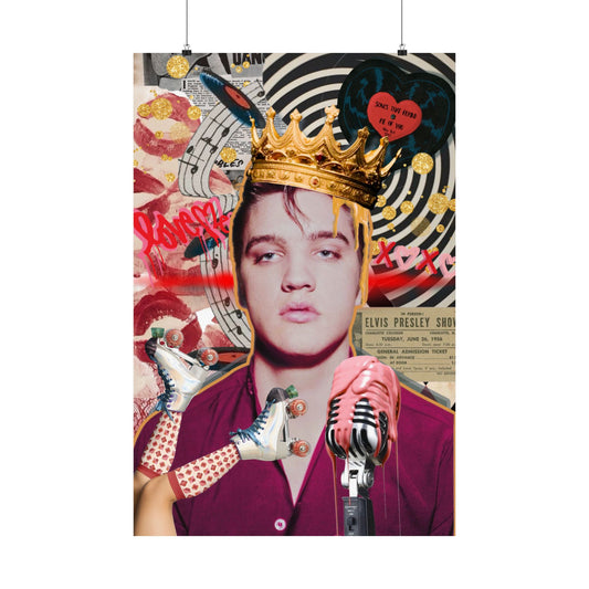 Elvis inspired mixed-media Art prints and original resin canvas art. King of rock and roll.