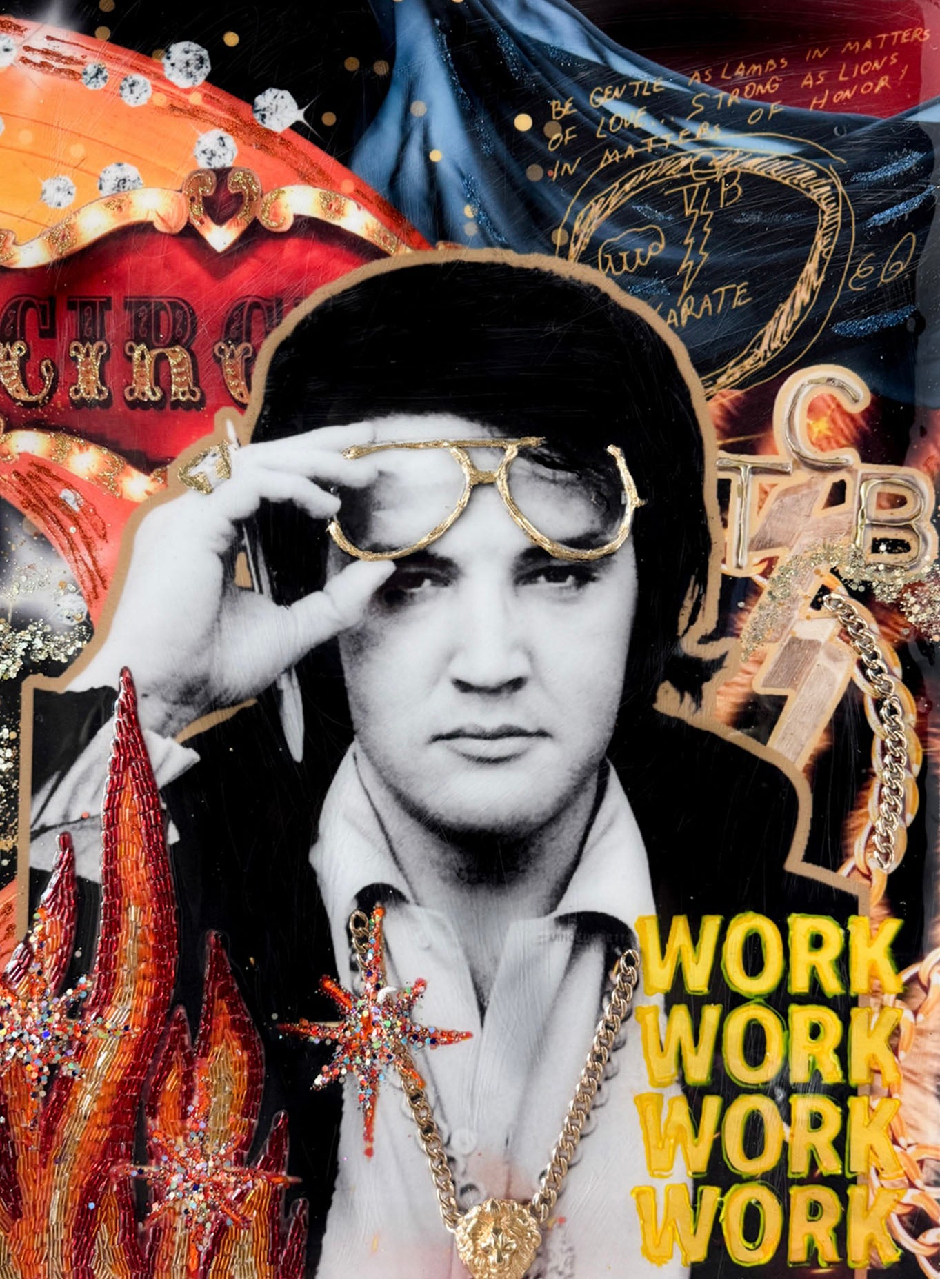 The Lion and Lamb- Original 18x24 Resin Canvas