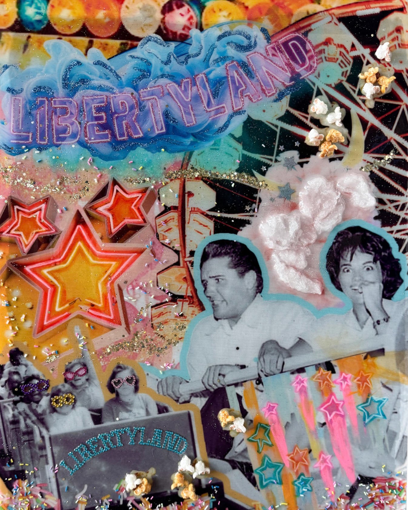 Nights at Liberty Land- Original 18x24 Resin Canvas